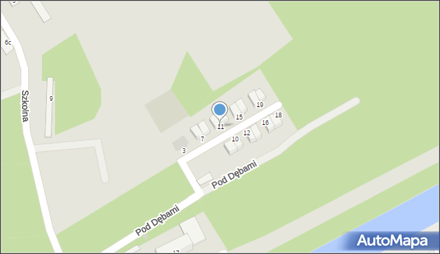 Kędzierzyn-Koźle, Pod Dębami, 11, mapa Kędzierzyna-Koźle