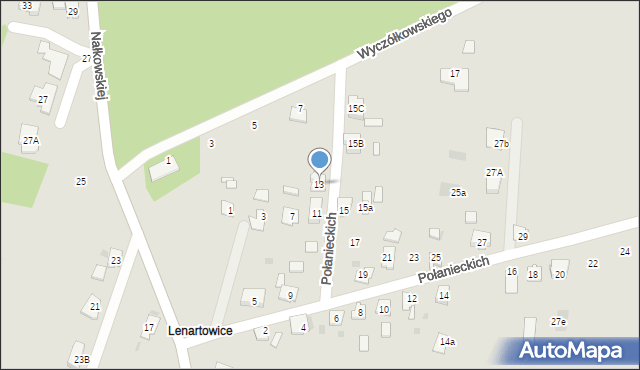 Kędzierzyn-Koźle, Połanieckich, 13, mapa Kędzierzyna-Koźle