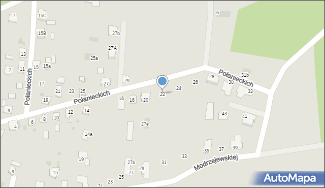 Kędzierzyn-Koźle, Połanieckich, 22, mapa Kędzierzyna-Koźle