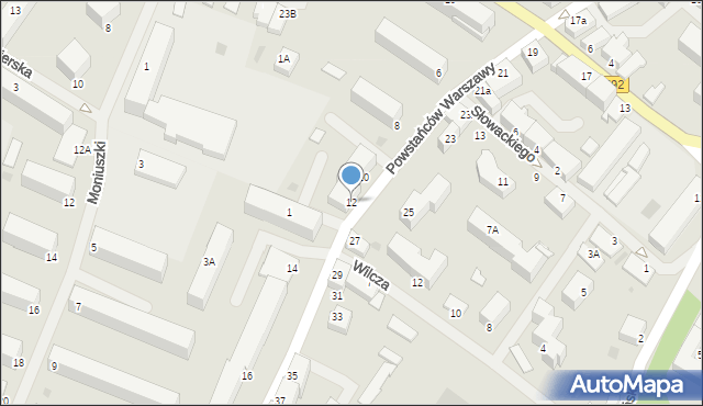 Kętrzyn, Powstańców Warszawy, 12, mapa Kętrzyn