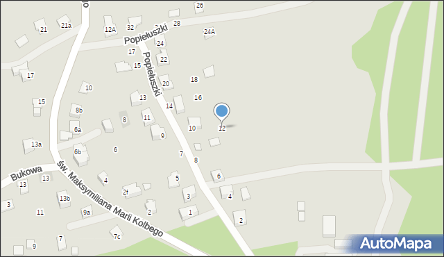 Kęty, Popiełuszki Jerzego, bł. ks., 12, mapa Kęty