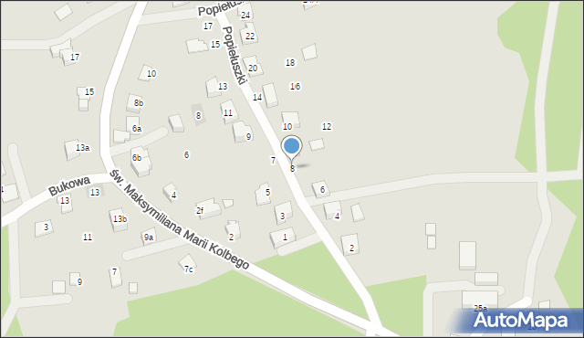 Kęty, Popiełuszki Jerzego, bł. ks., 8, mapa Kęty