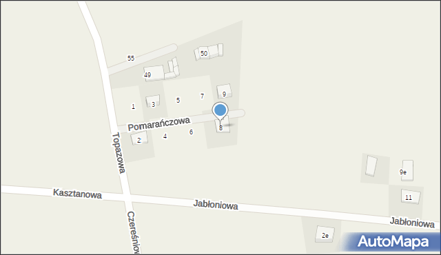 Kiączyn, Pomarańczowa, 8, mapa Kiączyn