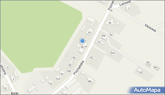 Kicin, Poznańska, 61, mapa Kicin