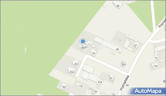 Kicin, Poznańska, 83A, mapa Kicin