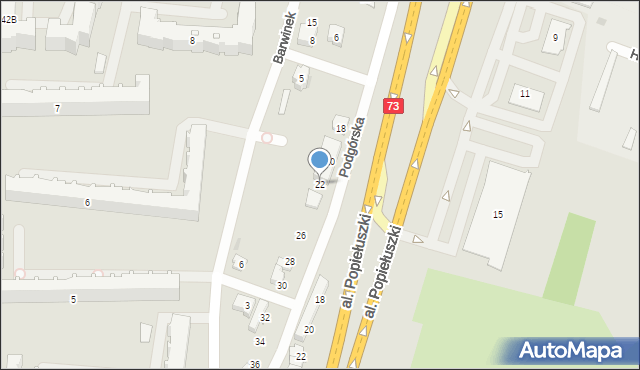 Kielce, Podgórska, 22, mapa Kielc