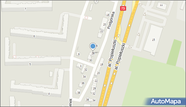 Kielce, Podgórska, 28, mapa Kielc