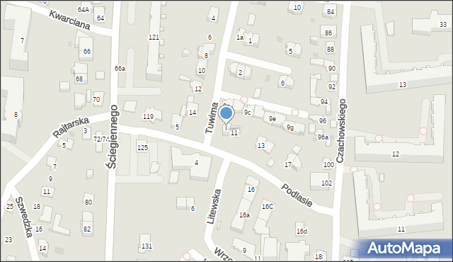Kielce, Podlasie, 9, mapa Kielc