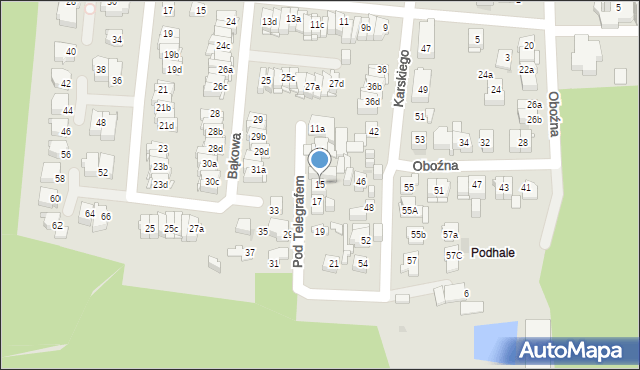 Kielce, Pod Telegrafem, 15, mapa Kielc