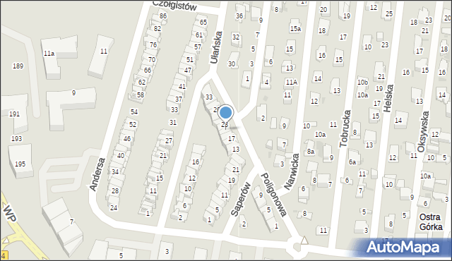 Kielce, Poligonowa, 21, mapa Kielc