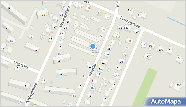 Kielce, Poleska, 21, mapa Kielc