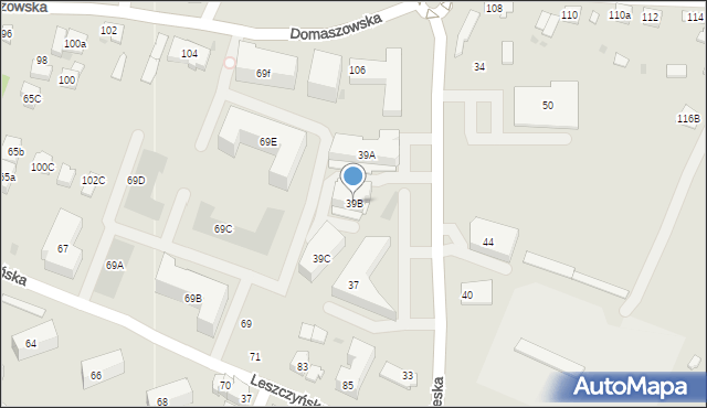 Kielce, Poleska, 39B, mapa Kielc