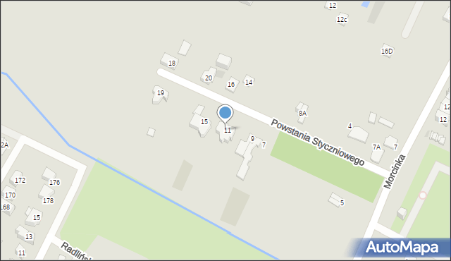 Kielce, Powstania Styczniowego, 11, mapa Kielc