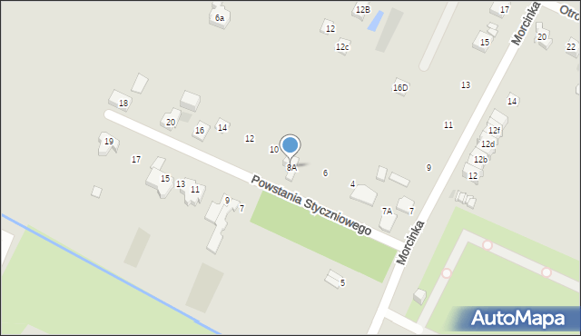 Kielce, Powstania Styczniowego, 8A, mapa Kielc