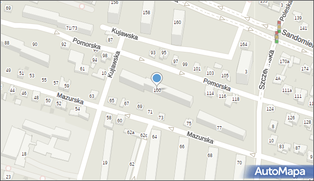 Kielce, Pomorska, 100, mapa Kielc