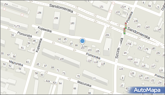 Kielce, Pomorska, 101, mapa Kielc