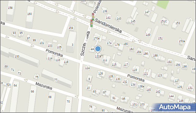 Kielce, Pomorska, 111a, mapa Kielc