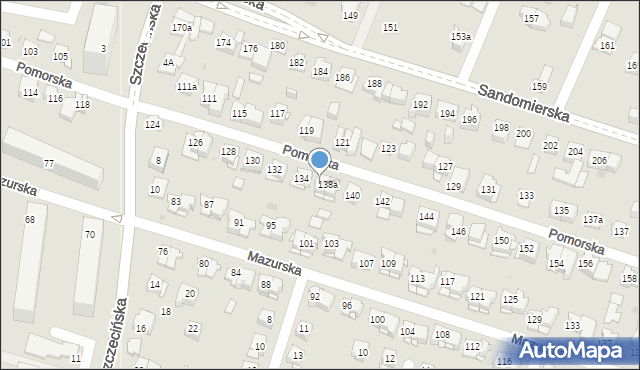 Kielce, Pomorska, 138, mapa Kielc