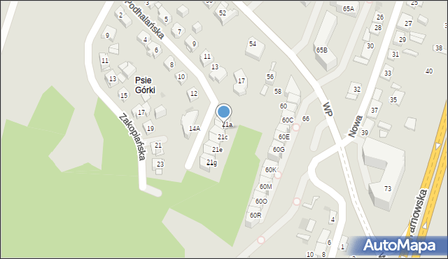 Kielce, Podhalańska, 21b, mapa Kielc