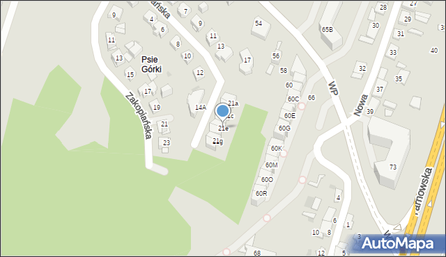 Kielce, Podhalańska, 21e, mapa Kielc