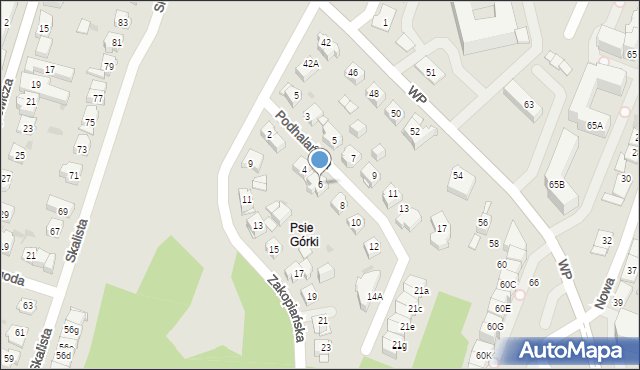 Kielce, Podhalańska, 6, mapa Kielc