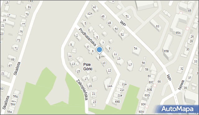 Kielce, Podhalańska, 8, mapa Kielc