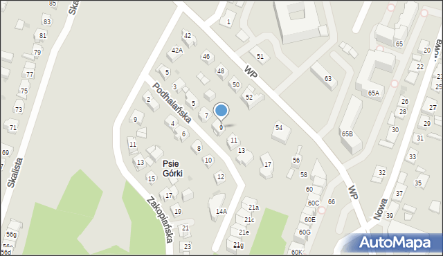 Kielce, Podhalańska, 9, mapa Kielc