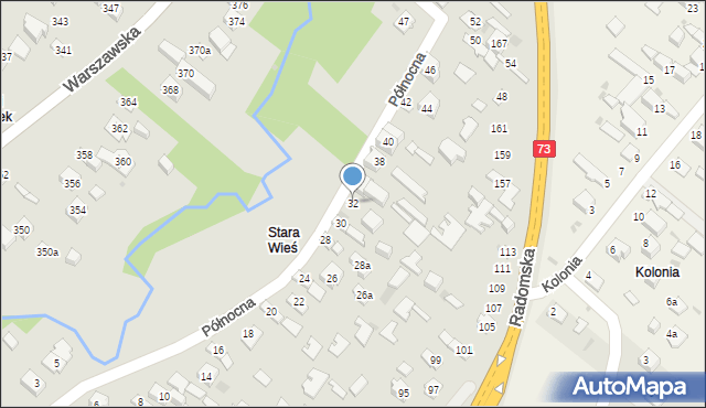Kielce, Północna, 32, mapa Kielc