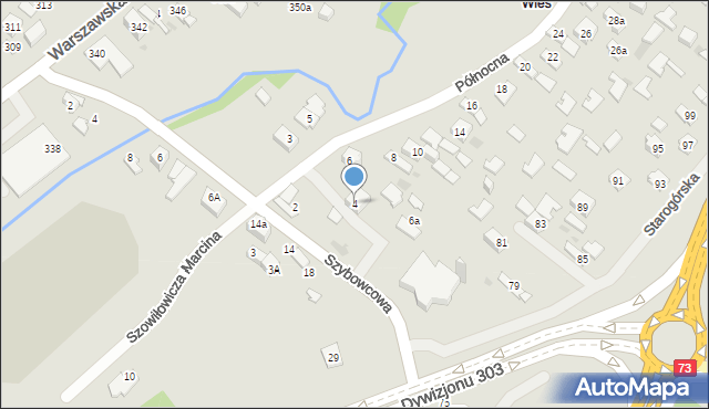 Kielce, Północna, 4, mapa Kielc