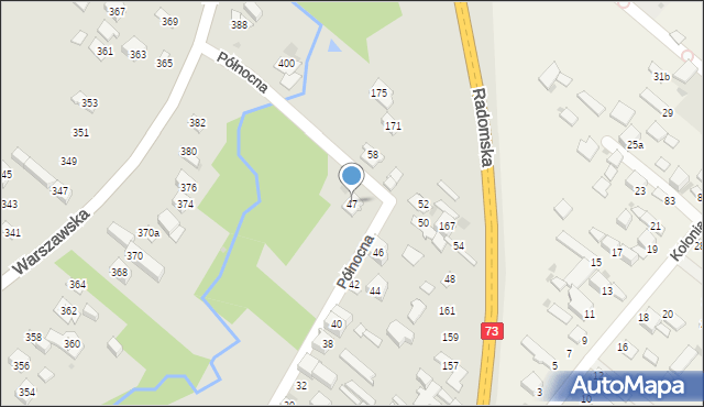 Kielce, Północna, 47, mapa Kielc