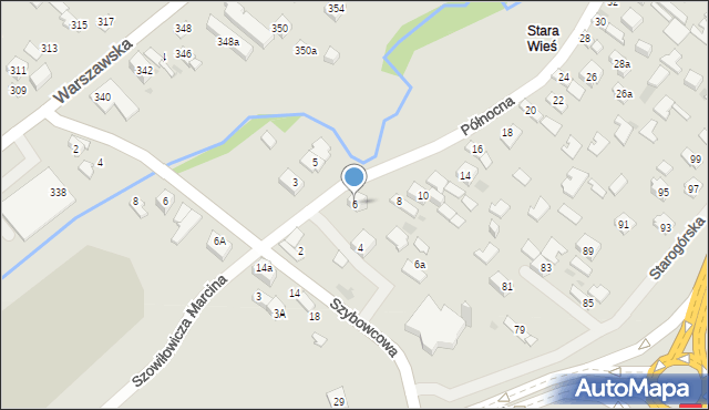 Kielce, Północna, 6, mapa Kielc