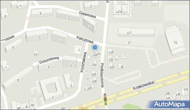 Kielce, Podklasztorna, 112, mapa Kielc