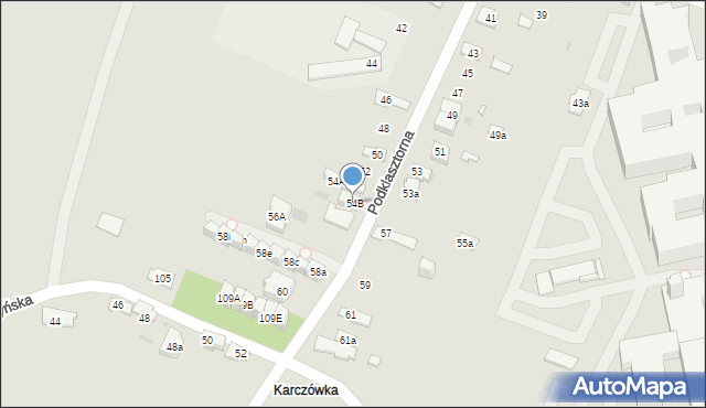 Kielce, Podklasztorna, 54B, mapa Kielc