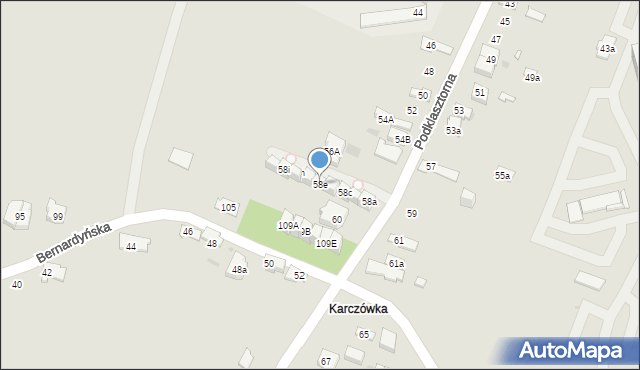 Kielce, Podklasztorna, 58e, mapa Kielc