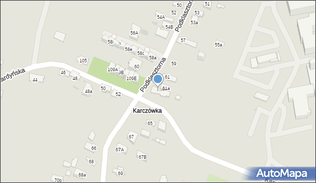 Kielce, Podklasztorna, 63, mapa Kielc