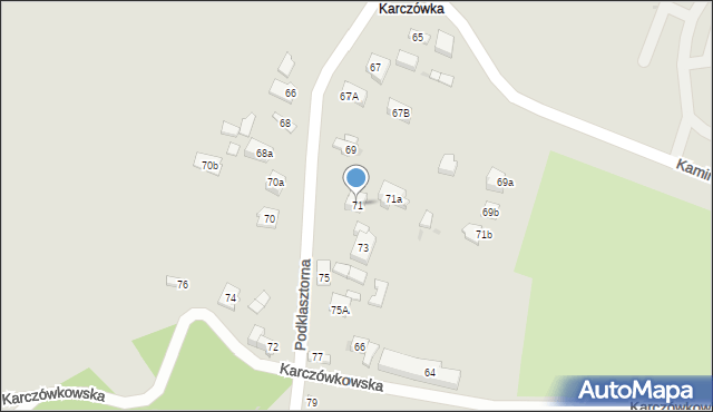 Kielce, Podklasztorna, 71, mapa Kielc