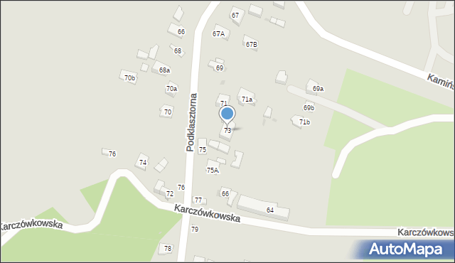 Kielce, Podklasztorna, 73, mapa Kielc