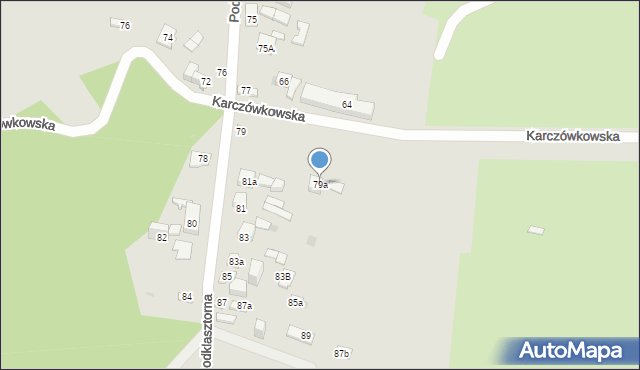 Kielce, Podklasztorna, 79a, mapa Kielc