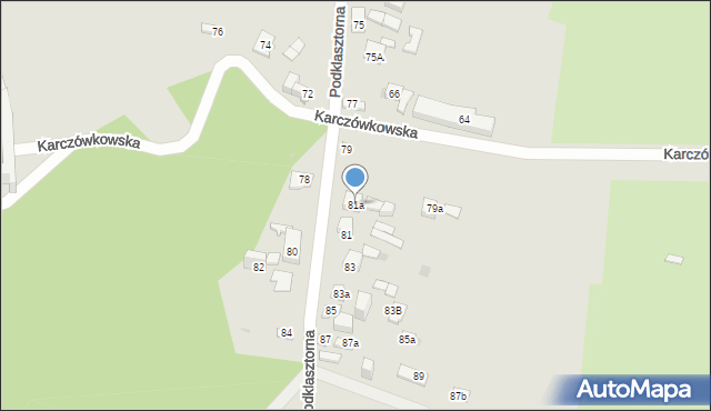 Kielce, Podklasztorna, 81a, mapa Kielc