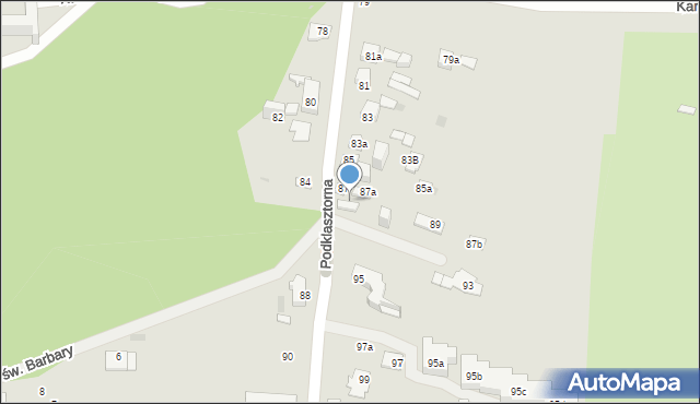 Kielce, Podklasztorna, 91, mapa Kielc