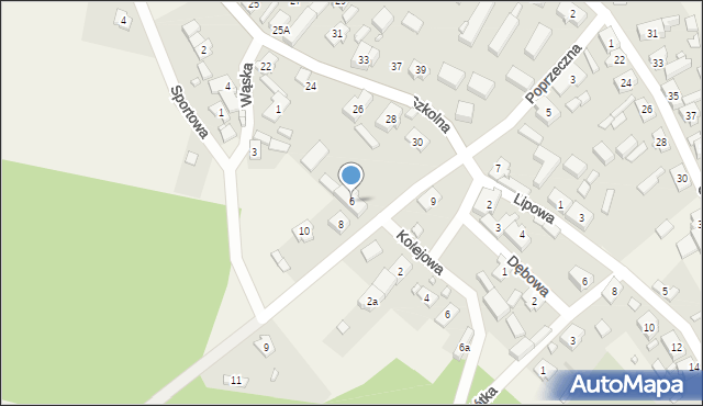 Kiełcz, Poprzeczna, 6, mapa Kiełcz