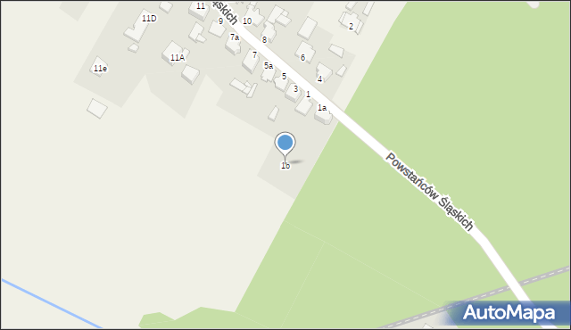 Kielcza, Powstańców Śląskich, 1b, mapa Kielcza