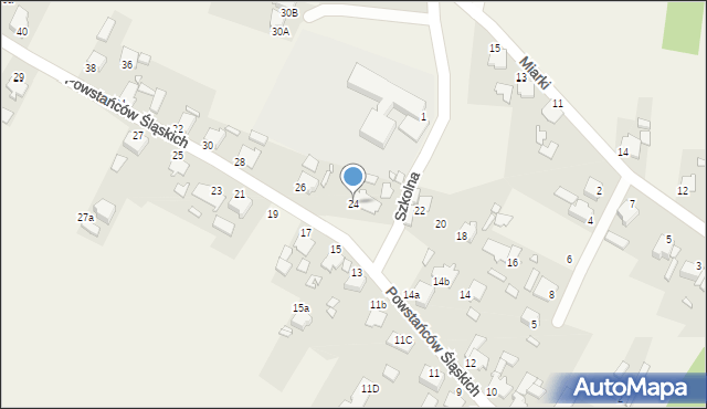 Kielcza, Powstańców Śląskich, 24, mapa Kielcza