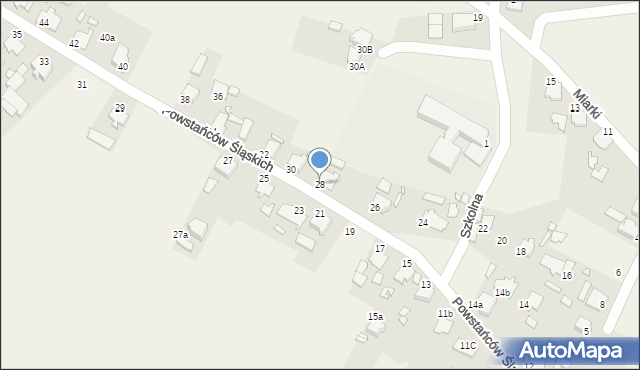 Kielcza, Powstańców Śląskich, 28, mapa Kielcza