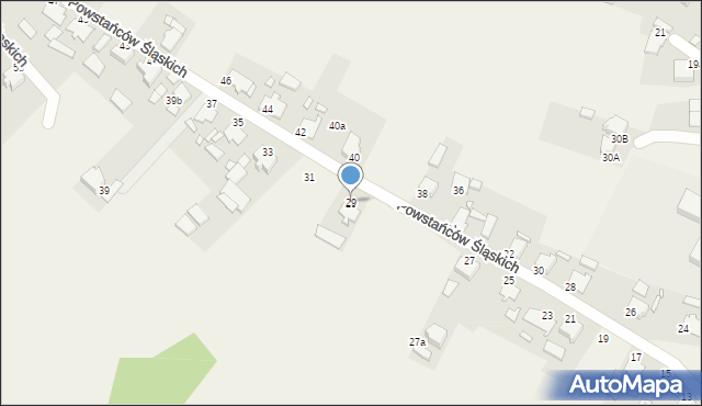 Kielcza, Powstańców Śląskich, 29, mapa Kielcza