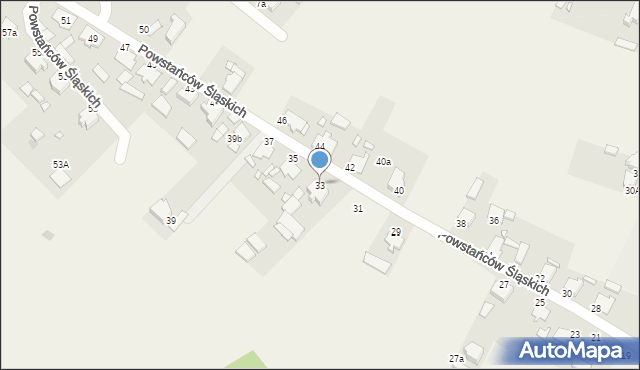 Kielcza, Powstańców Śląskich, 33, mapa Kielcza