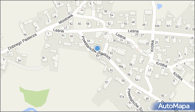 Kielcza, Powstańców Śląskich, 63, mapa Kielcza