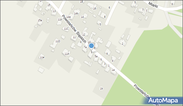 Kielcza, Powstańców Śląskich, 7, mapa Kielcza