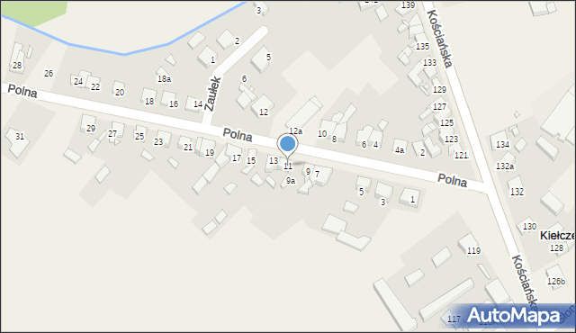 Kiełczewo, Polna, 11, mapa Kiełczewo
