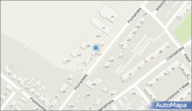 Kiełczewo, Poznańska, 7, mapa Kiełczewo